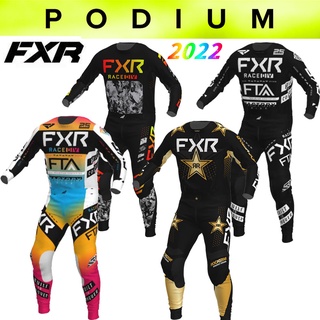 ชุดเสื้อกีฬาแขนสั้น และกางเกง ลาย Fxr Moto Podium Mtb Gav Off-Road สําหรับรถจักรยานยนต์วิบาก 2022