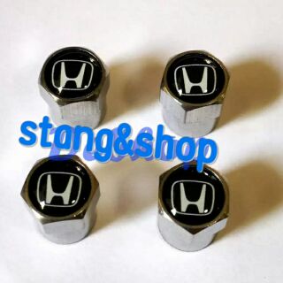 จุกลมยางรถยนต์ พร้อมโลโก้ Honda 1 ชุด (4 อัน) - Car Tire Valve Caps