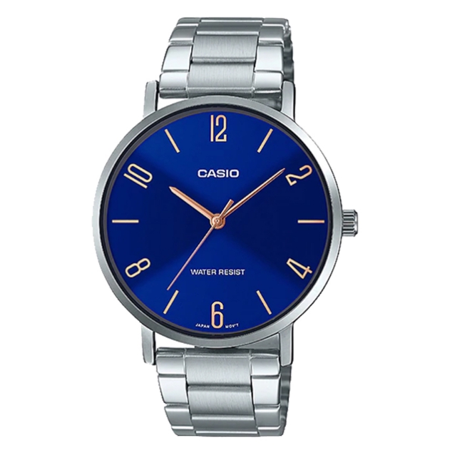 Casio Standard นาฬิกาข้อมือผู้หญิง สายสแตนเลส รุ่น LTP-VT01D,LTP-VT01D-2B2 - สีเงิน