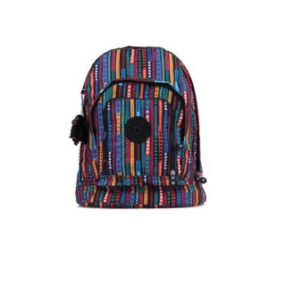 Kipling กระเป๋าเป้ รุ่น bp3942 Challenger 986 Circle Stripe SchoolBackpack (ลายยาวสีเขียว ฟ้า แดง)