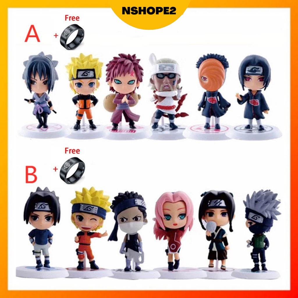 Q สไตล์ Naruto Action Figure ของเล่น Kakashi Sasuke Naruto Sakura PVC ตุ๊กตา