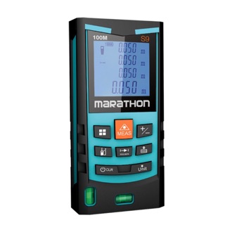 S9 เครื่องวัดระยะทางเลเซอร์100ม.+ระดับน้ำ (Marathon)