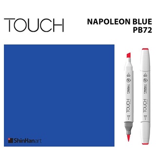 TOUCH TWIN BRUSH MARKER PB72 (NAPOLEON BLUE) / มาร์คเกอร์หัวพู่กัน-หัวตัดขนาดกลาง รหัส PB72 (NAPOLEON BLUE)