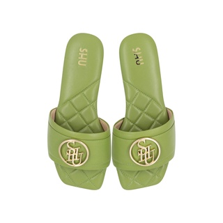 SHU PALETTE SOFT SIGNET ON RIVIERA SANDALS - SAGE GREEN รองเท้าแตะ