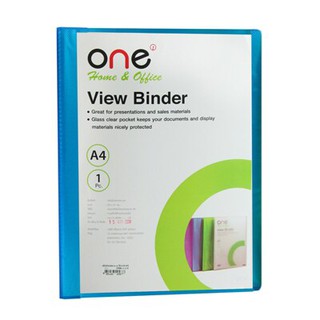 แฟ้มโชว์เอกสาร A4 สีน้ำเงิน 30ซอง/เล่ม ONE/Blue A4 file display folder, 30 envelopes / one book