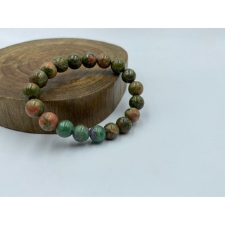 Unikite และ Ruby zoisite bead  bracelet
