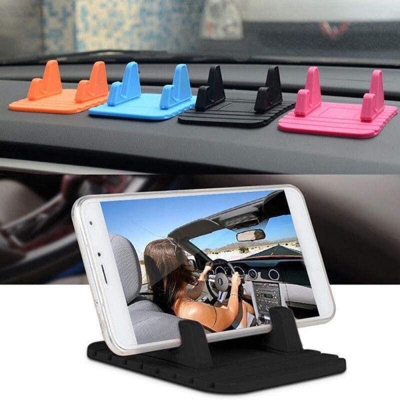 Phone Holder Non-slip Mat แท่นวางโทรศัพท์ในรถ -มี 4 สีให้เลือก ดำ ชมพู ส้ม ฟ้า