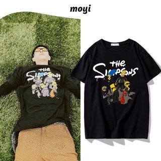 เสื้อยืดแขนสั้น ผ้าฝ้ายแท้ พิมพ์ลาย Jackson Wang Wang Jiaer Same Style Simpson เข้ากับทุกการแต่งกาย สําหรับผู้ชาย และผู้