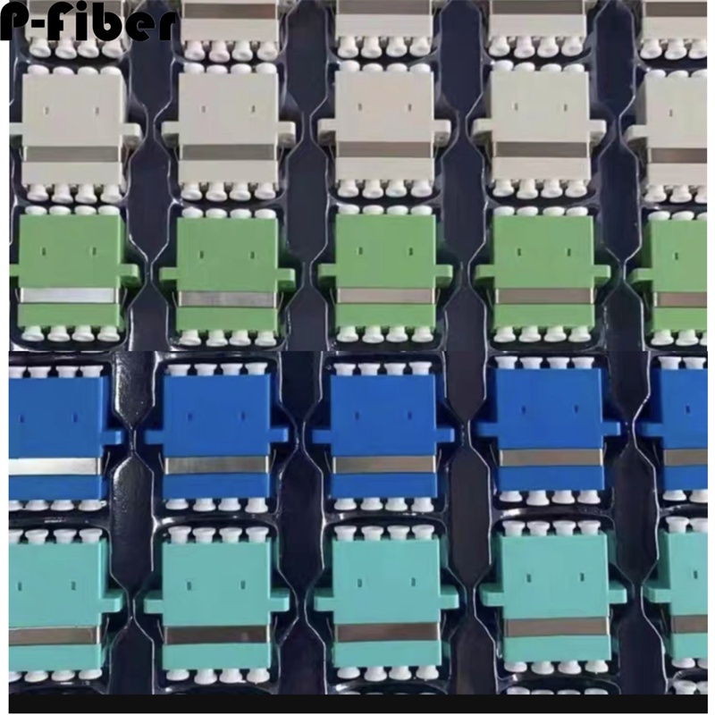 100pcs LC Quad adapter SM MM LC/APC Quadruple optical fiber coupler OM3 OM1 OM2 ftth 4 ports fiber o