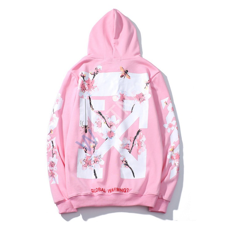 เสื้อกันหนาว ฮู๊ดดี้ hoodie OFF-WH สไตล์เกาหลี เสื้อแขนยาว สีพื้น