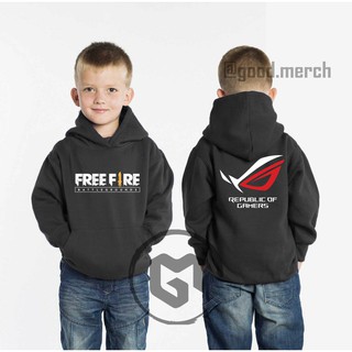 Asus ROG FREE FIRE เสื้อแจ็กเก็ตมีฮู้ด สําหรับเด็ก