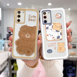 เคส For Samsung A32 A52 A13 A13LITE A23 A12 A03 A51 A03S   S A50 A20S J7 Prime A02S A20 A50S    A30S A52S A30 M12 M01S  11 12 13  7 8 6 Plus เคสโทรศัพท์มือถือแบบนิ่ม เคสใสลายหมีน่ารัก