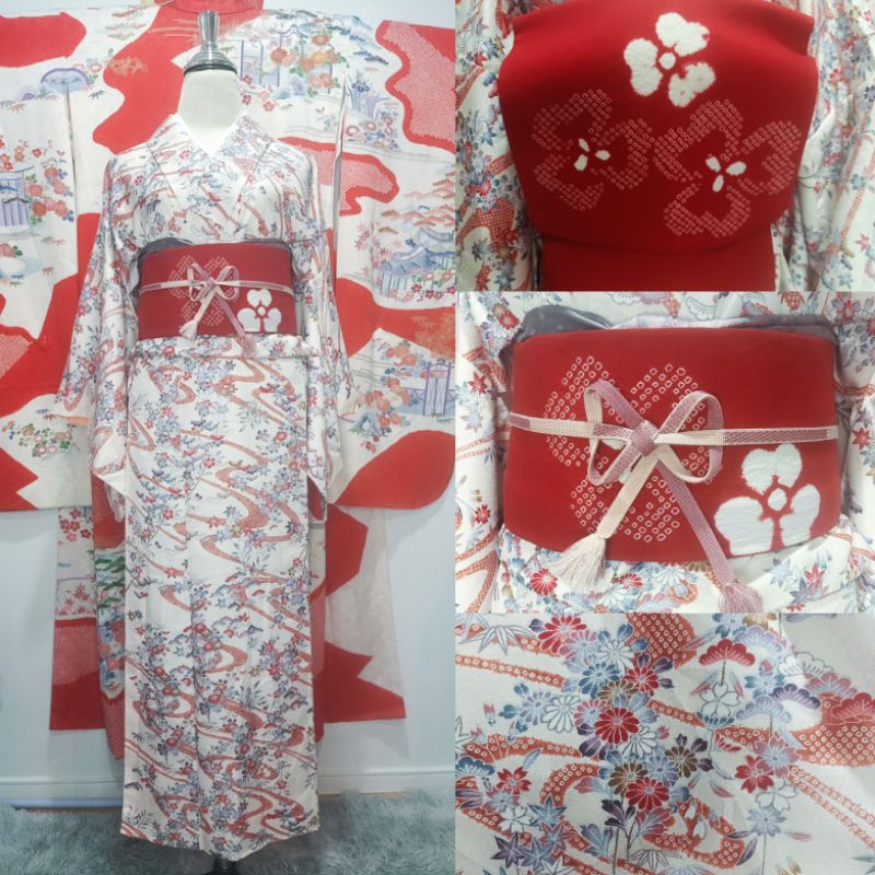 พร้อมส่ง Set Kimono ชุดกิโมโนแท้มือสอง จากญี่ปุ่น