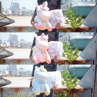 ตุ๊กตา หมอนผ้าห่ม Unicorn ยูนิคอร์น นุ่มนิ่ม 13นิ้ว (100x150cm)