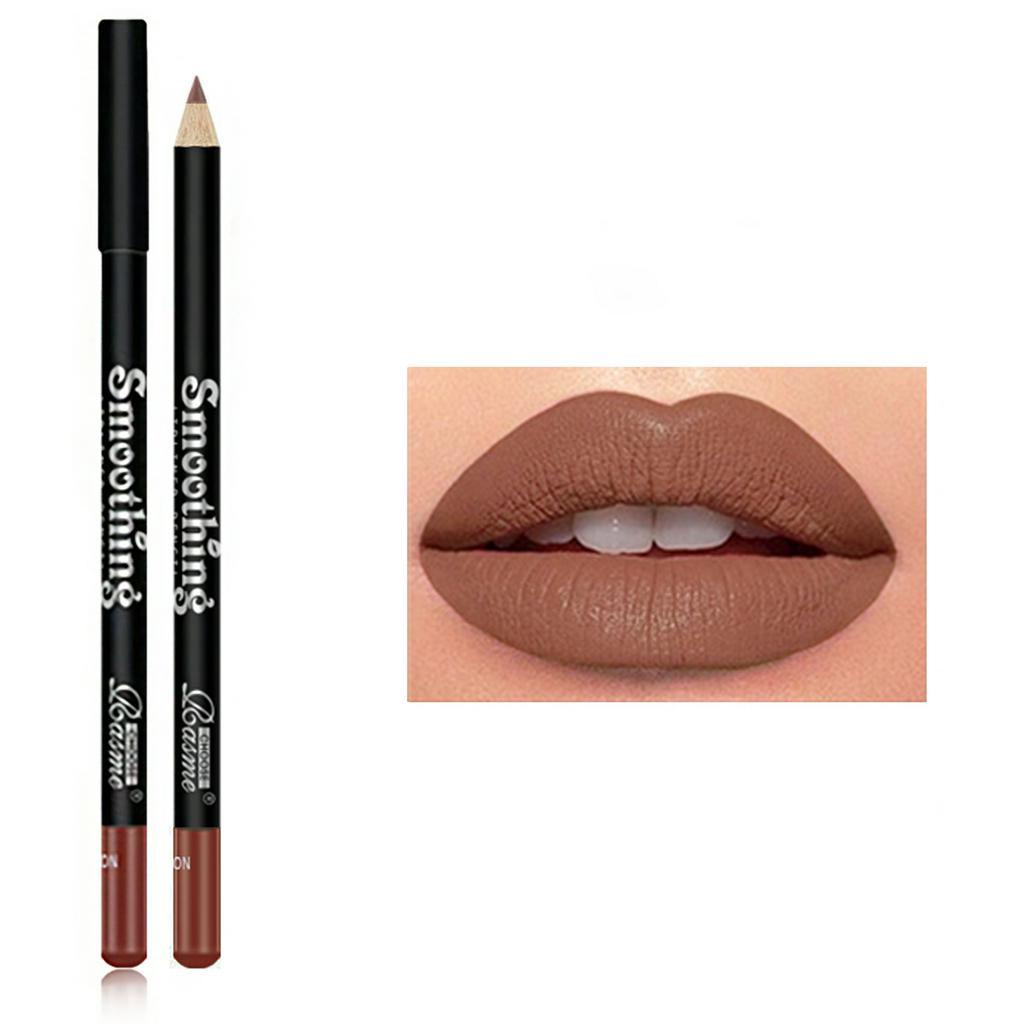 12 สีกันน้ํา Sweatproof ไม่ซีดจางง่าย Non-Stick Cup Monochrome Lip Liner ลิปสติกปากกา