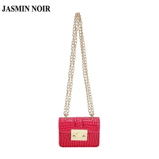 Jasmin NOIR กระเป๋าสะพายข้าง ลายหนังจระเข้ แต่งสายโซ่ สําหรับผู้หญิง