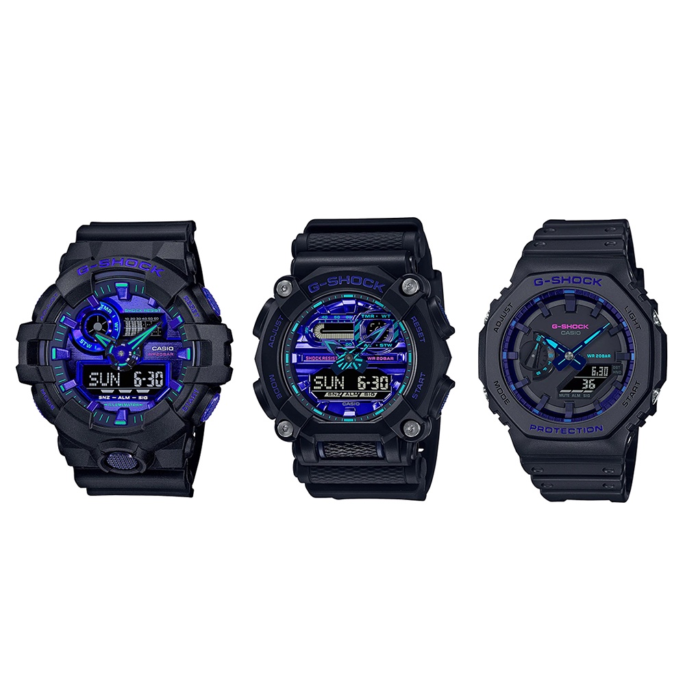 Casio G-Shock นาฬิกาข้อมือผู้ชาย สายเรซิ่น รุ่น GA-700VB,GA-700VB-1A,GA-900VB,GA-900VB-1A,GA-2100VB,GA-2100VB-1A