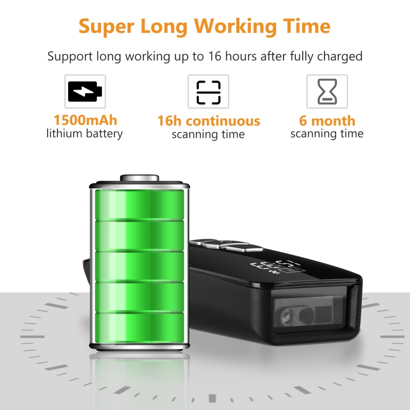 [Local stock]เครื่องสแกนบาร์โค้ด 2D บลูทูธไร้สาย Evnvn 3-in-1 หน้าจอ Lcd รองรับ Usb รองรับโค้ด 1D QR - รูปที่ 3