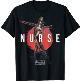 เสื้อยืดผ้าฝ้ายพรีเมี่ยม เสื้อยืด พิมพ์ลาย Star Wars The Mandalorian IG-11 Nurse Droid สีแดง สําหรับผู้ใหญ่