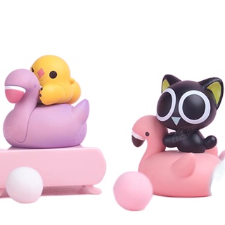 Trend Kid Iginal Luo Xiaohei Zhanji Lie down Series 2 Animation คริสต์มาสของขวัญตกแต่ง Kawaii Cat ตัวเลขของเล่นตุ๊กตากล่
