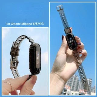 Miband Glacier สายรัดซิลิโคนโปร่งใส Xiaomi Mi Band 7/6/5/4/3 สายรัดข้อมือ TPU นุ่มใส