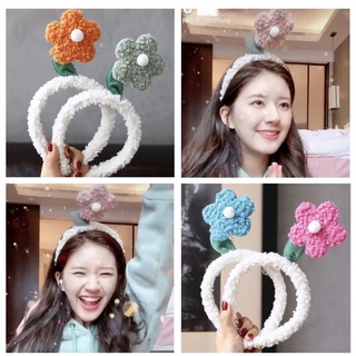 Ins Creative Lamb Plush Flower Headband Female Face Wash Hairband Cute All-match Out Bundle Headband