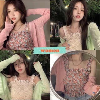 women 🍒พร้อมส่ง🍒เสื้อเกาะอกสายเดี่ยวสม๊อคทั้งตัว ใส่สบายมาก(B110)