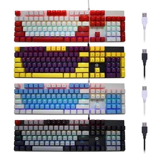 🚀ส่งเร็ว🚀 OKER K458 MIXED BACKLIT คีย์บอร์ดบลูสวิตช์กดเสียงดังคีย์แคป สีสวย BLUESWITCH Keyboard Gaming #DM 458