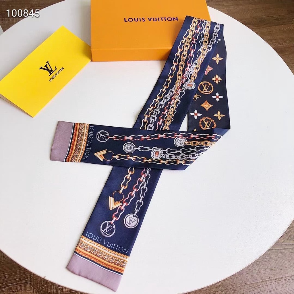 ผ้าพันคอ ผ้าพันหูกระเป๋า ผ้าพันคอแบรนด์ 2สี ป้ายLV💝พร้อมส่งจากไทย🇹🇭💝 ผ้าพันคอแฟชั่น ขนาด8×120cm.ผ้าร
