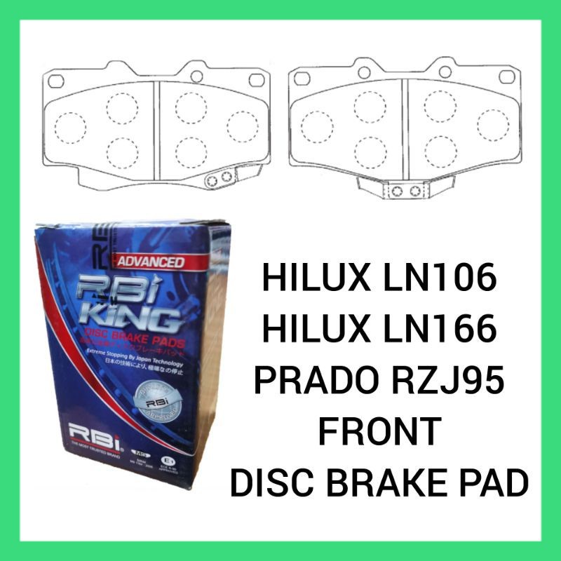 TOYOTA HILUX LN106 LN166 PRADO RZJ95 ผ้าเบรคหน้า