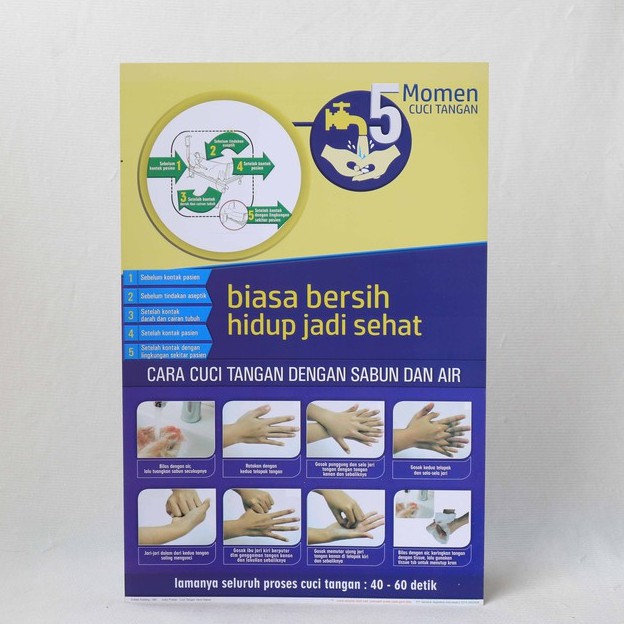 Medical Hand Wash 5 Moments Poster, 5 Hand Wash Moments for Health Personnel