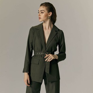 SPUNKY BLAZER เสื้อเบลเซอร์ลายทาง พร้อมเข็มขัด