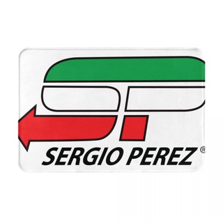 Sergio Perez (1) พรมเช็ดเท้า ผ้าสักหลาด กันลื่น ดูดซับน้ํา แห้งเร็ว ลายโลโก้ 16x24 นิ้ว สําหรับห้องน้ํา พร้อมส่ง