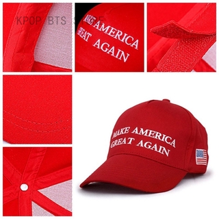 หมวกเบสบอลปักลาย Donald Trump สีแดง 2020 Maga Keep America Great Again