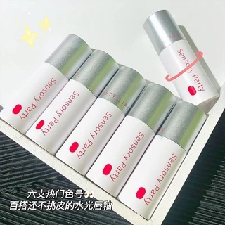 N040 Sensory partty ลิปสติก ลิปกลอส ลิปทินท์ ไม่ติดแมส ติดทนนาน ให้ความชุ่มชื้น