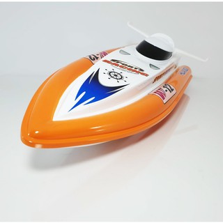 สนุกมาก_สีน้ำเงิน   เรือบังคับวิทยุ Speedboat Sports Racing ใช้คลื่น 2.4 GHz ระบบขับเคลื่อนสองมอเตอร์ เล่นสนุกมาก_สีส้ม