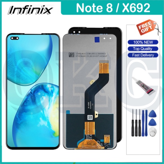 สําหรับ Infinix Note 8 จอแสดงผล LCD Touch Screen Digitizer X692 ชิ้นส่วนทดแทน LCD