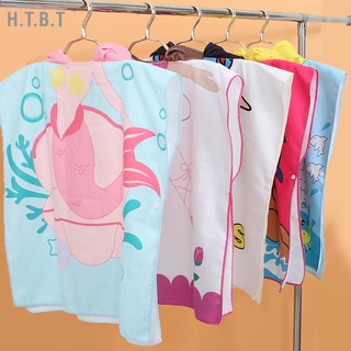 H.T.B.T Toddler Bath Towel Cute Soft Hooded Absorbent Quick Dry Cotton Unisex Kids for Home