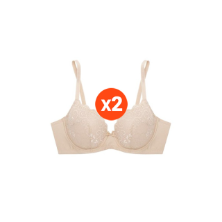 Sabina เสื้อชั้นใน (Set 2 ชิ้น) (มีโครง) รุ่น Habpy lady รหัส SBXWN1000CD สีเนื้อเข้ม