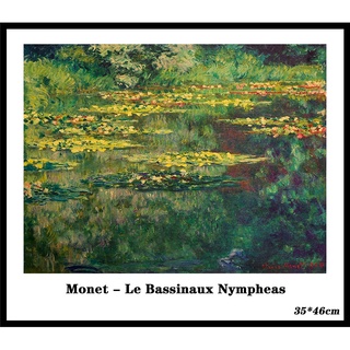 โปสเตอร์กระดาษคราฟท์วอลเปเปอร์ตกแต่งผนัง Monet Le Bassinaux Nympheas" 35x46 ซม