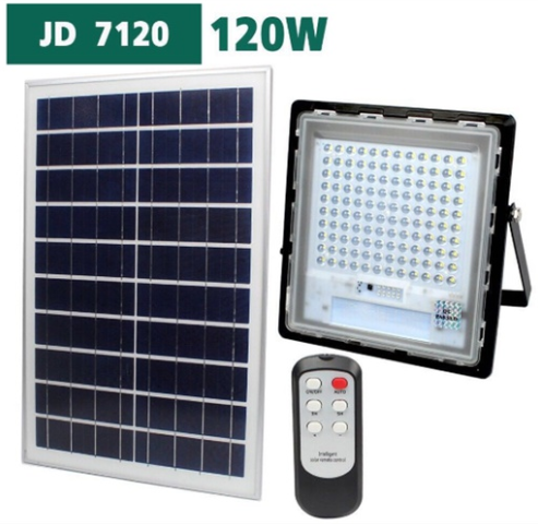 Solar LED สปอตไลท์ โซล่าเซลล์ รุ่นพี่บิ๊ก JD7120 120W ไม่สว่าง เอามาคืนพ่อค้าได้เลย!Light แสงสีขาว!!