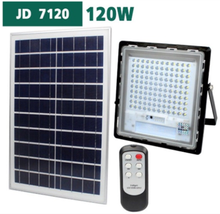 Solar LED สปอตไลท์ โซล่าเซลล์ รุ่นพี่บิ๊ก JD7120 120W ไม่สว่าง เอามาคืนพ่อค้าได้เลย!Light แสงสีขาว!!!