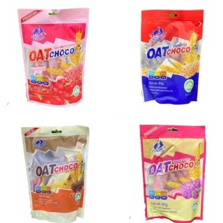 (แบ่งขาย)ข้าวโอ๊ตอัดแท่ง Oat Choco 1 ห่อ 80 กรัม ( 1 มี ประมาณ 7-9 แท่ง) Twinfish Oat Choco