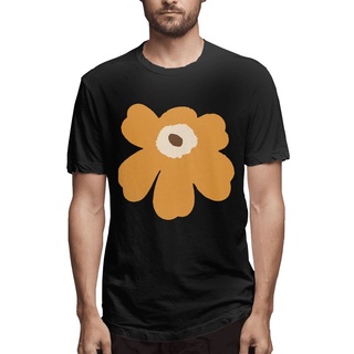 เสื้อยืดแขนสั้น พิมพ์ลาย Marimekko Unikko สีส้ม สไตล์ฮิปฮอป สําหรับผู้ใหญ่
