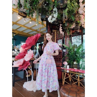 🌈Korea Dress🌈  ✨เดรสยาวลายดอกไม้