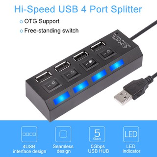 อะแดปเตอร์ปลั๊ก EU US UK ฮับ USB 3.0 ความเร็วสูง 5Gbps USB 3.0 4 พอร์ต พร้อมสวิตช์ สําหรับคอมพิวเตอร์