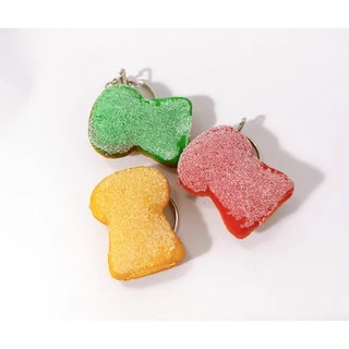 🍞🍞พวงกุญแจ​ขนมปังสี โรยน้ำตาล พวงกุญแจแฮนด์เมด🍞🍞