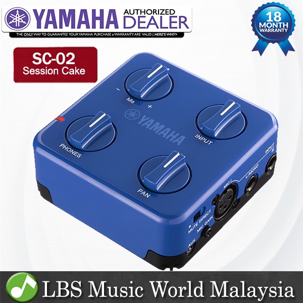 Yamaha SC-02 Session Cake Portable Mixer & Audio Interface for Guitar, Keyboard & Drum - Blue (SC02 