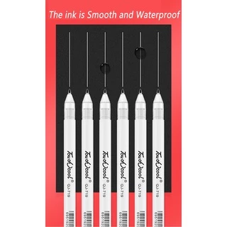 ปากกามาร์กเกอร์ กันน้ํา สีขาว ขนาด 0.8 มม. อุปกรณ์เครื่องเขียน สําหรับนักเรียน