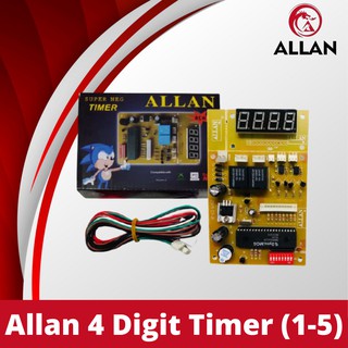 Allan Piso/Lima Timer For Pisonet /4 LED Digit Digital Timer Dual Relay Pisonet for Universal, Piso